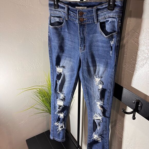 Luna Nora high rise skinny jeans distressed size 8 - Picture 9 of 16